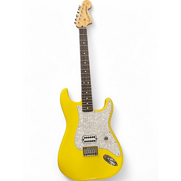 Used Fender Tom Delonge Signature Stratocaster Graffiti Yellow Solid Body Electric Guitar