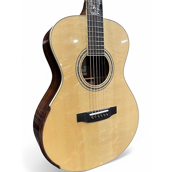 Used Harvey Leach Custom OM Floral Vine Natural Acoustic Guitar
