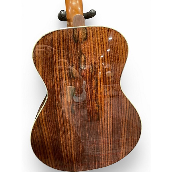 Used Harvey Leach Custom OM Floral Vine Natural Acoustic Guitar