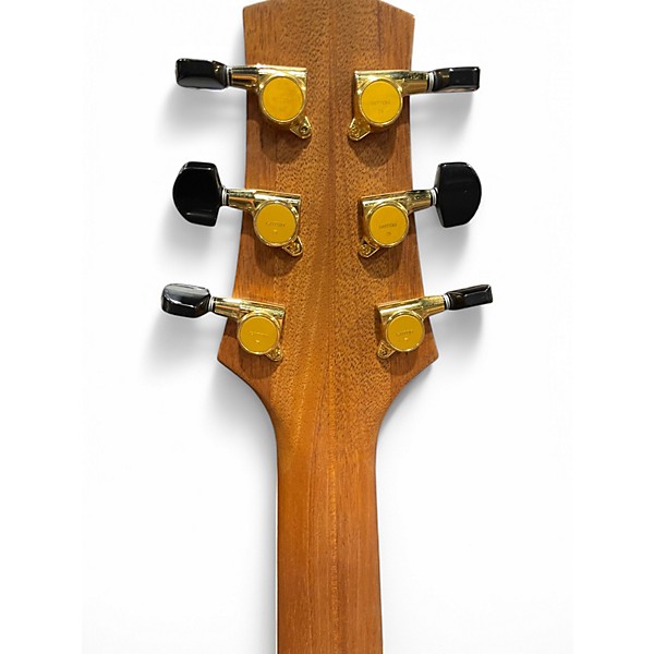 Used Harvey Leach Custom OM Floral Vine Natural Acoustic Guitar