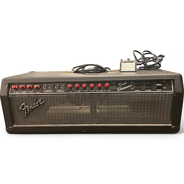 Vintage 1989 Fender Dual Showman Red Knob Tube Guitar Amp Head