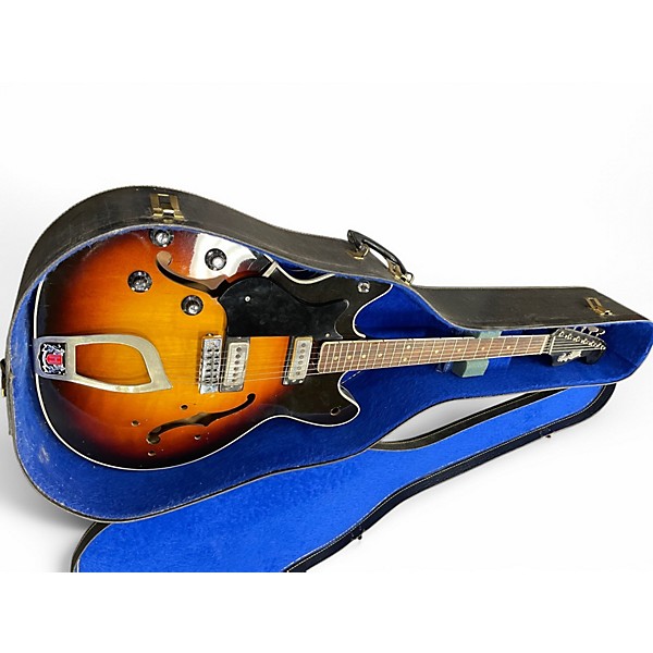 Vintage 1960s Hagstrom Viking 1 Sunburst  Hollow Body Electric Guitar