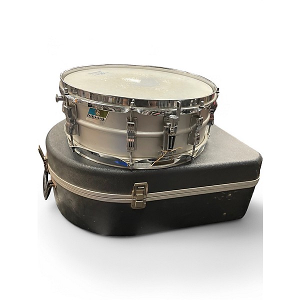Vintage 1970s Ludwig 14in Aluminum Snare Brushed Aluminum Drum