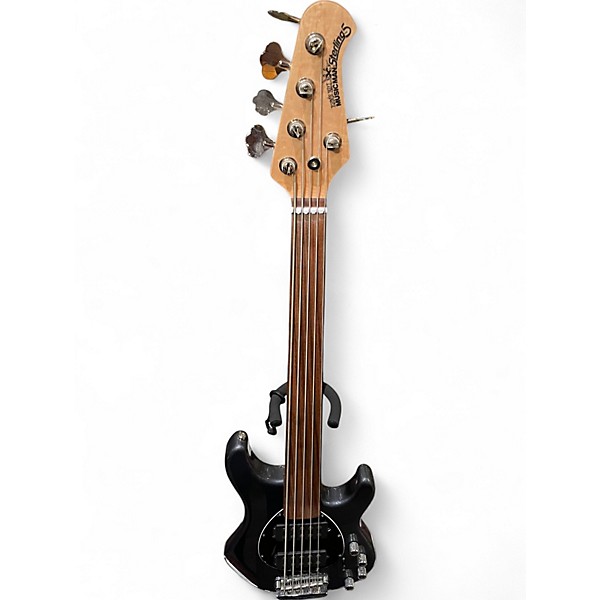 Used Ernie Ball Music Man Sterling 5 String fretless Metallic Gray Electric Bass Guitar