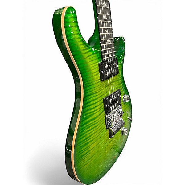 Used PRS Custom 24 10 Top Floyd Emerald Green Solid Body Electric Guitar