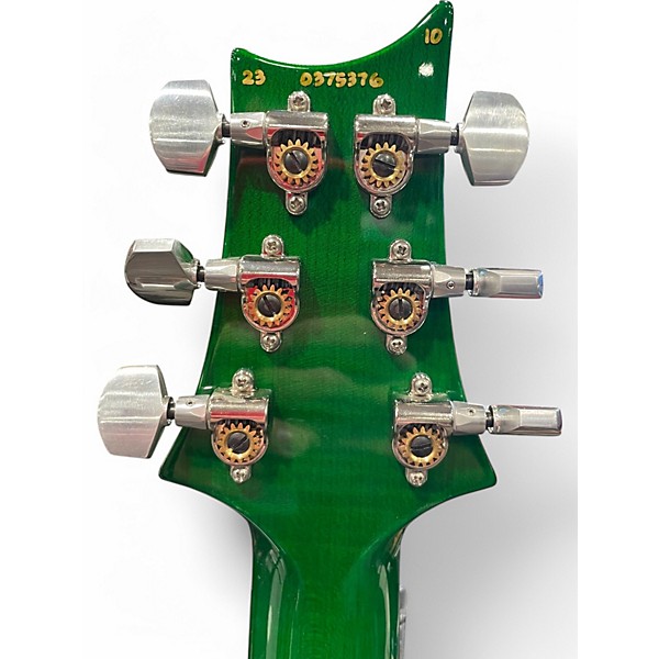 Used PRS Custom 24 10 Top Floyd Emerald Green Solid Body Electric Guitar