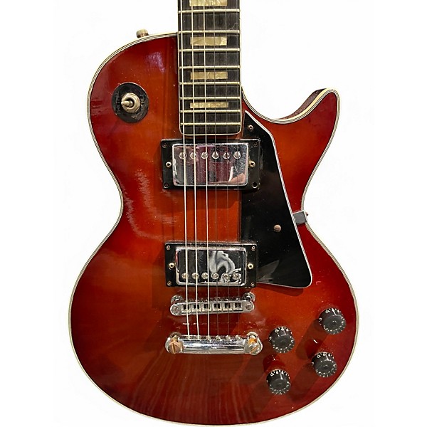Vintage 1970s Hondo 1970's 2pu Electric Cherry Sunburst Solid Body Electric Guitar