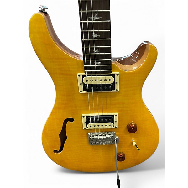 Used PRS SE Custom 22 Semi-Hollowbody Santana Yellow Hollow Body Electric Guitar