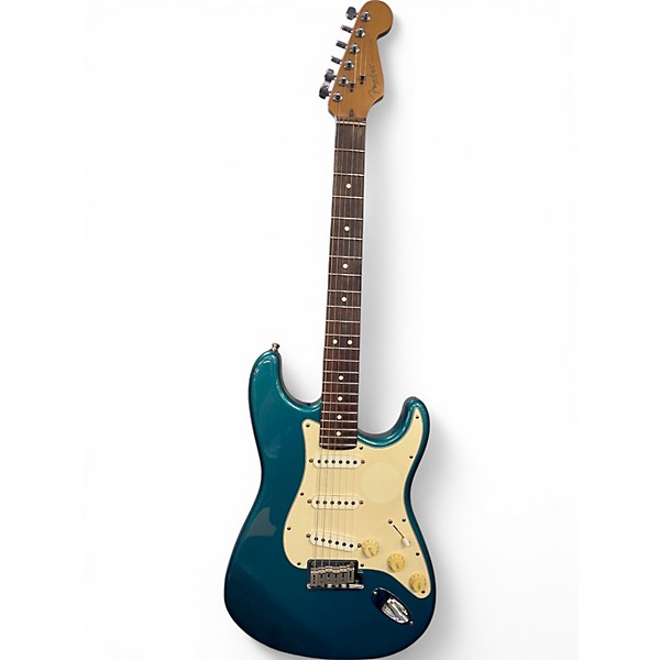 Vintage 1998 Fender American Standard Stratocaster Metallic Aqua Marine Solid Body Electric Guitar