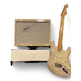 Vintage 1995 Fender Custom Shop Moto Stratocaster w/ matching Amp Moto White Solid Body Electric Guitar