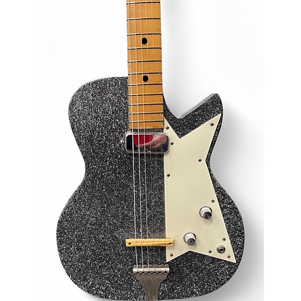 Vintage 1959 Kay 4140 Sizzler Silver Sparkle Solid Body Electric Guitar
