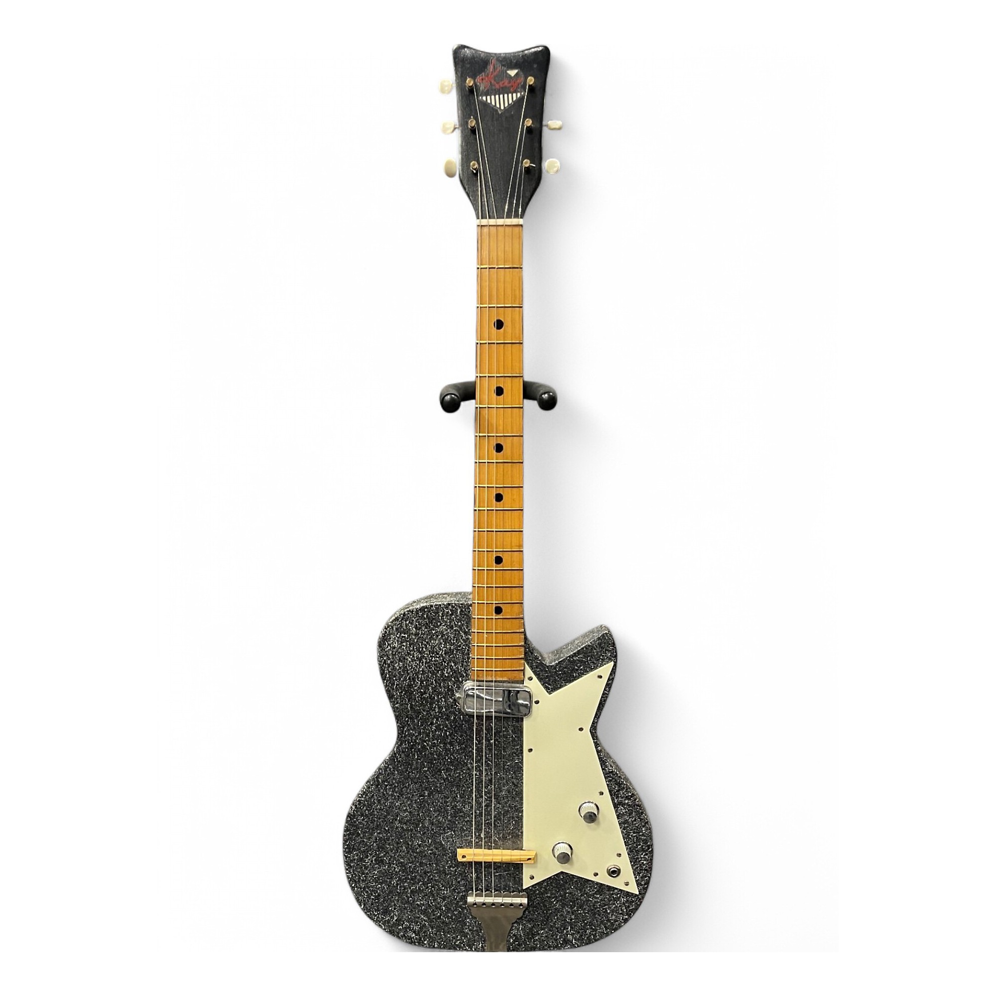 Vintage 1959 Kay 4140 Sizzler Silver Sparkle Solid Body