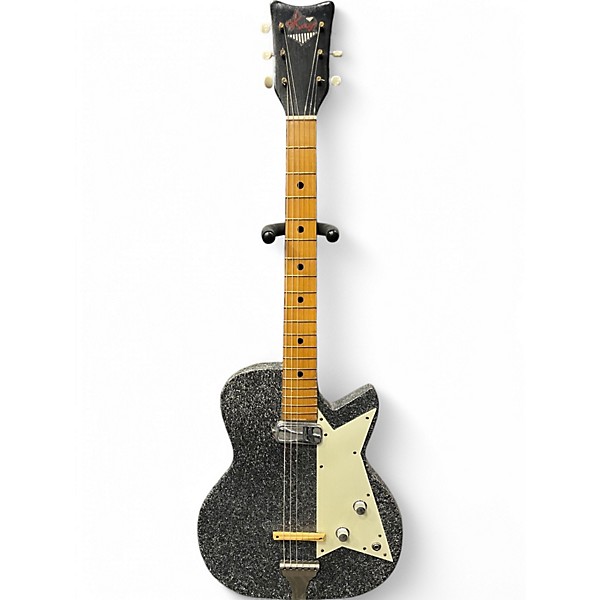 Vintage 1959 Kay 4140 Sizzler Silver Sparkle Solid Body Electric Guitar