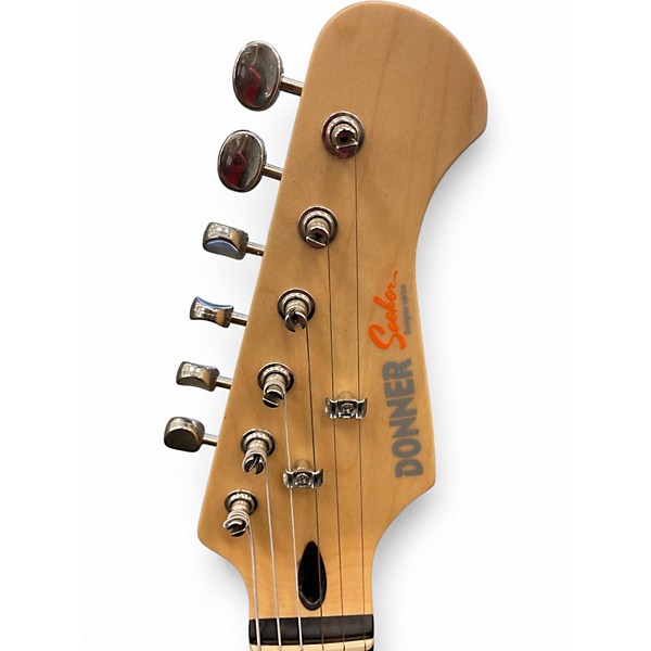 Used Donner SEEKER SERIES Black and White Solid Body Electric Guitar