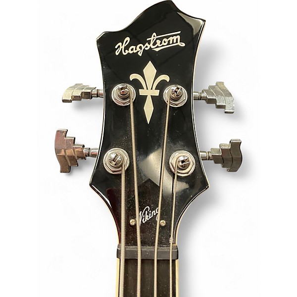 Used Hagstrom Viking Electric Short-Scale Transparent Cherry Electric Bass Guitar