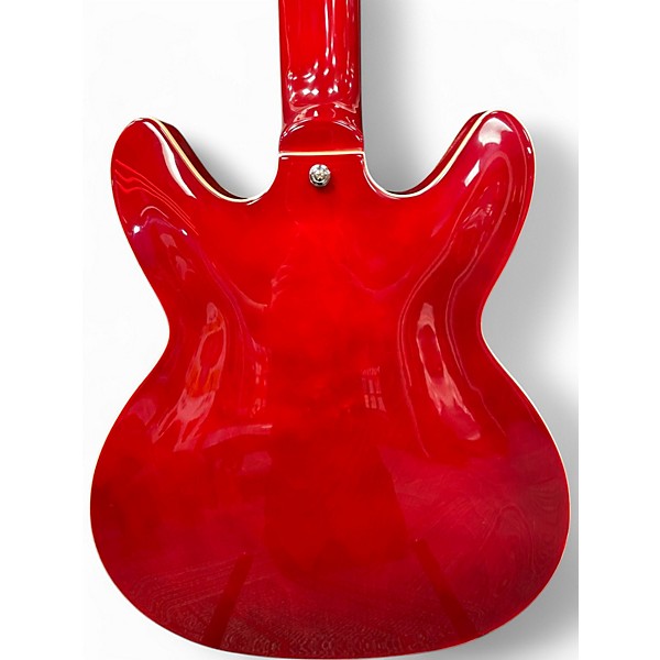 Used Hagstrom Viking Electric Short-Scale Transparent Cherry Electric Bass Guitar