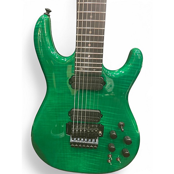Used 2010s Carvin DC727 GREEN TRANSLUCENT Solid Body Electric Guitar