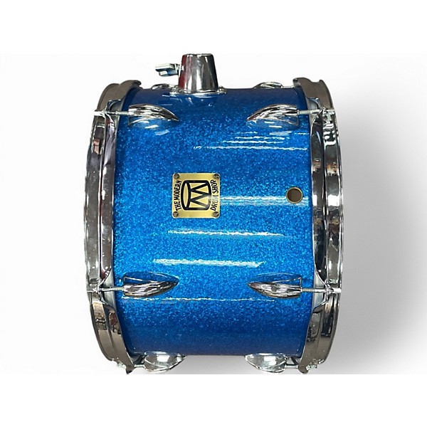 Used Modern Drum Shop 3 Piece maple blue sparkle Drum Kit