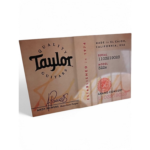 Used Taylor 322--e Shaded Edge Burst Acoustic Electric Guitar