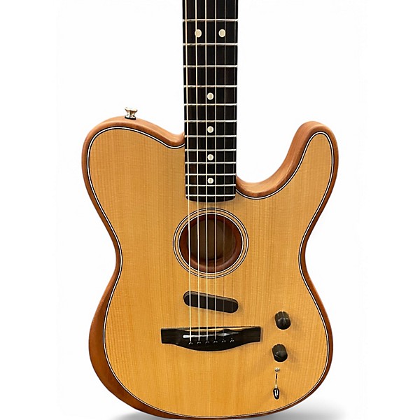 Used Fender American Acoustasonic Telecaster Natural Acoustic Electric Guitar