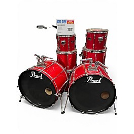 Used Pearl 8 Piece Export Candy Apple Red Drum Kit