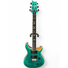 Used PRS SE Custom 24 Quilt Aqua Solid Body Electric Guitar