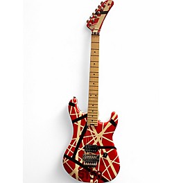 Used 2020 EVH Striped Series 5150  Red with Black and White Stripes Solid Body Electric Guitar