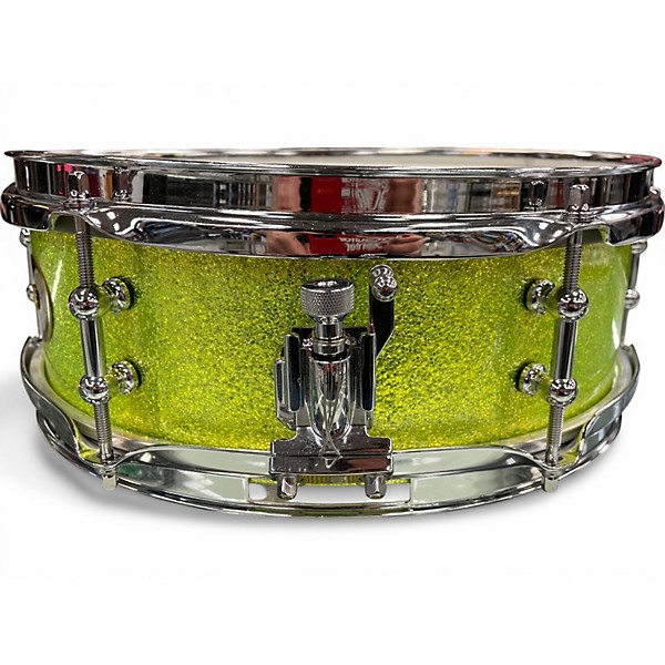 Used Joe Montineri 12X5 SNARE DRUM METALLIC LIME Drum