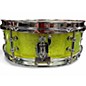 Used Joe Montineri 12X5 SNARE DRUM METALLIC LIME Drum