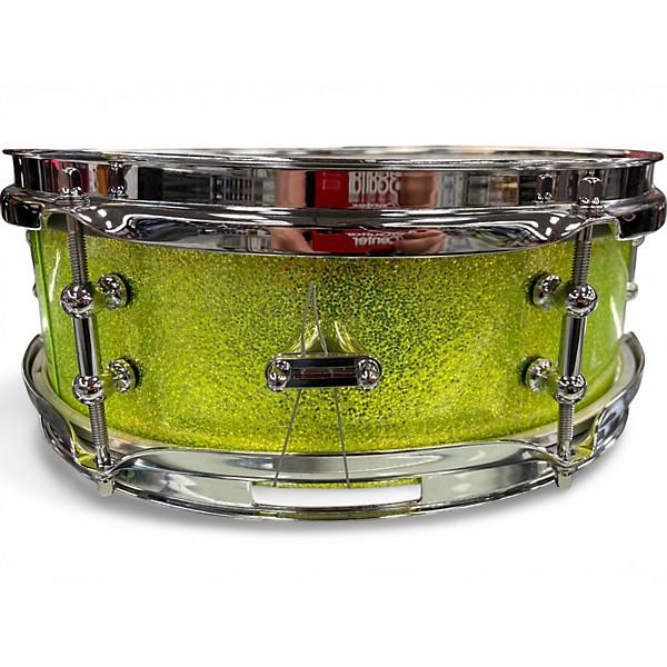 Used Joe Montineri 12X5 SNARE DRUM METALLIC LIME Drum