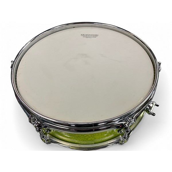Used Joe Montineri 12X5 SNARE DRUM METALLIC LIME Drum