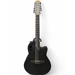 Used Ovation 2058TX-5-G Black 12 String Acoustic Electric Guitar