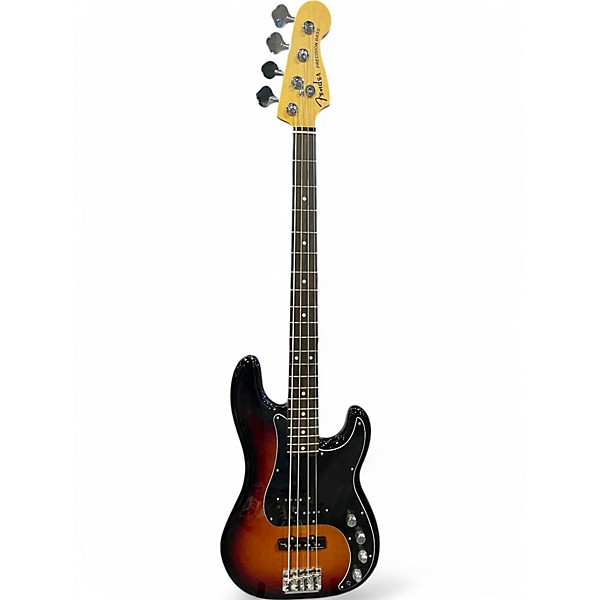 Used 2017 Fender American Elite Precision Bass 3 Tone Sunburst Electric Bass Guitar