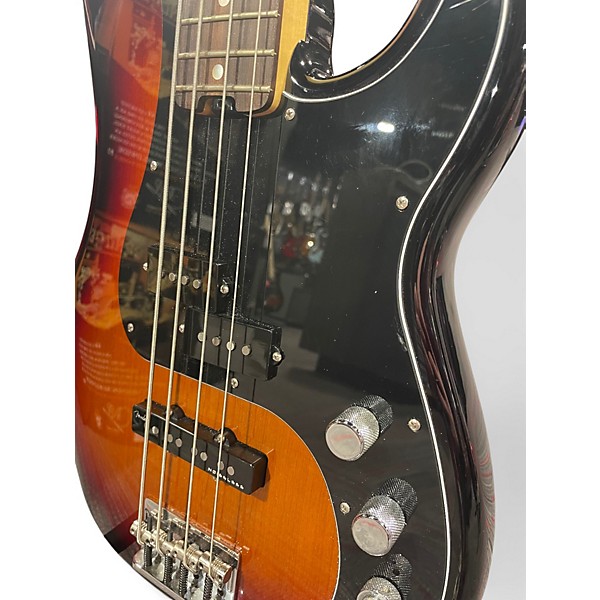 Used 2017 Fender American Elite Precision Bass 3 Tone Sunburst Electric Bass Guitar
