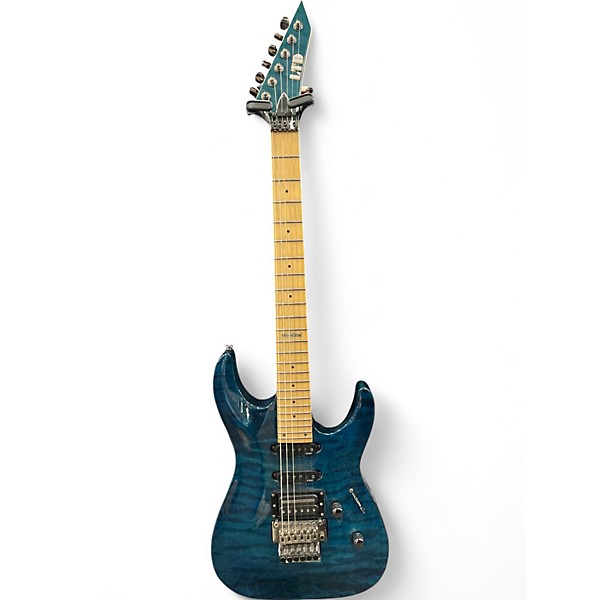 Used ESP LTD MH-103 QM Trans Blue Solid Body Electric Guitar