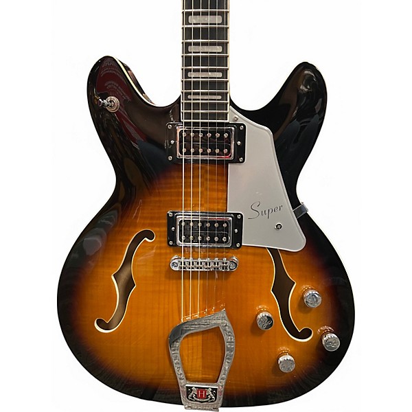 Used 2022 Hagstrom Super Viking 2 Color Sunburst Hollow Body Electric Guitar