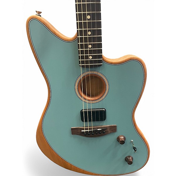 Used Fender Acoustasonic Player Jazzmaster Blue Acoustic Electric Guitar