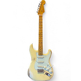 Used Fender Custom Shop Heavy Relic 1954 Stratocaster Vintage White Solid Body Electric Guitar
