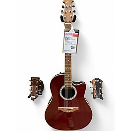Used Ovation CC57 CELEBRITY Red Acoustic Electric Guitar