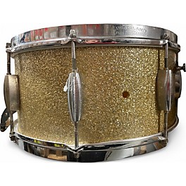 Vintage 1940s Slingerland 14in Radio King Snare Silver Sparkle Drum