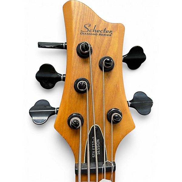 Used Schecter stilleto 5 sesson natural Electric Bass Guitar