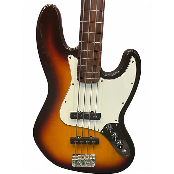 Used 2000s Fender Fretless Jazz Bass 2 Color Sunburst Electric Bass Guitar