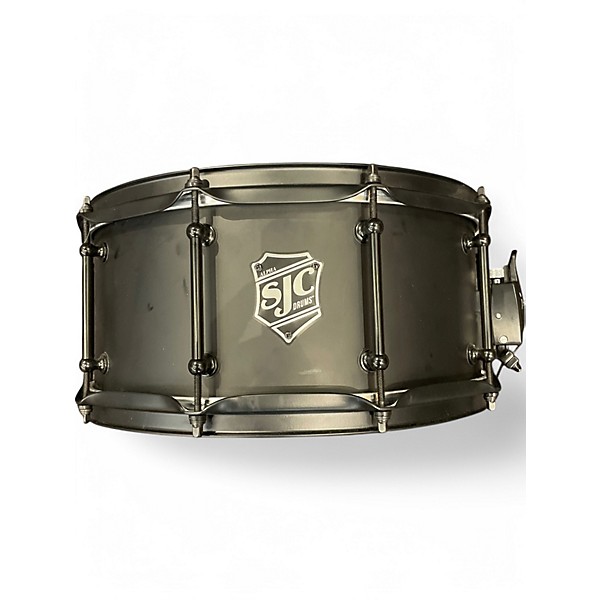Used SJC Drums 14X6.5 ALPHA STEEL BLACK Drum