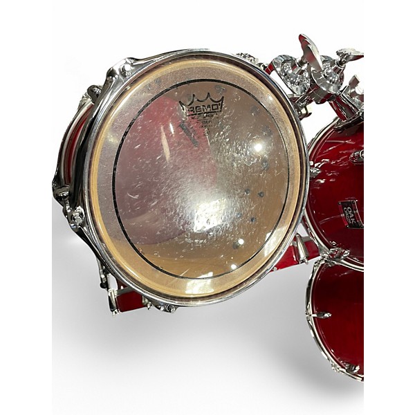Used Yamaha 4 Piece Oak Custom Red Gloss Drum Kit