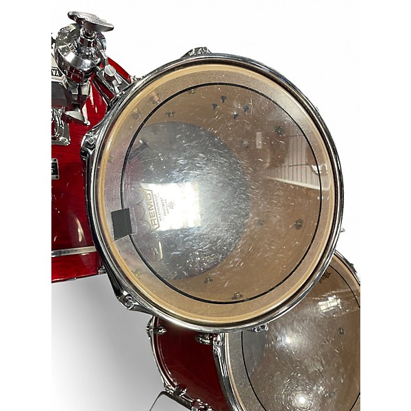 Used Yamaha 4 Piece Oak Custom Red Gloss Drum Kit