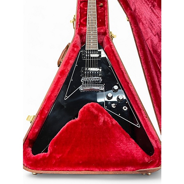 Used Gibson flying v 1970's Ebony Solid Body Electric Guitar