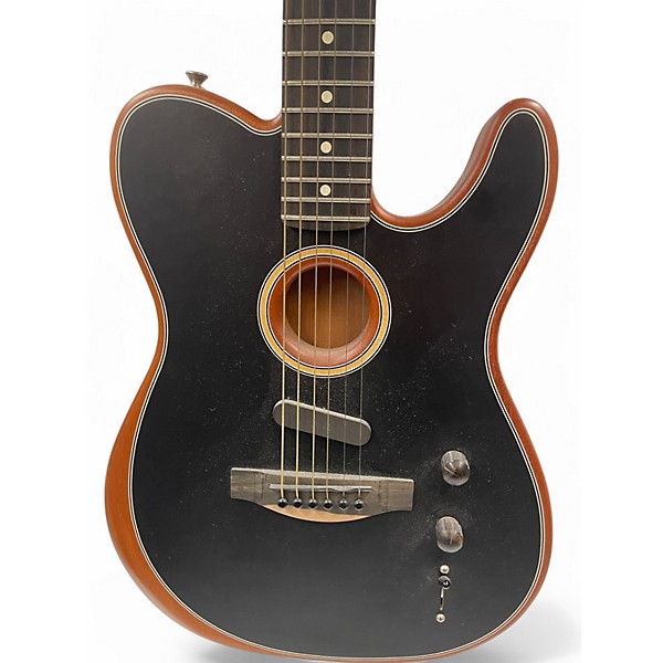 Used Fender American Acoustasonic Telecaster Black Acoustic Electric Guitar