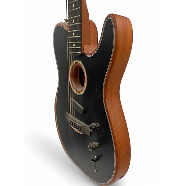 Used Fender American Acoustasonic Telecaster Black Acoustic Electric Guitar