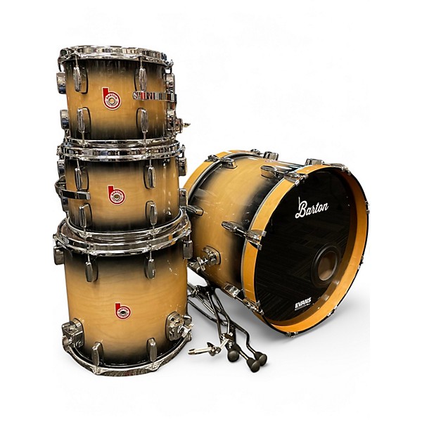 Used Barton Drums 4 Piece Landrum Series Black Burst Drum Kit