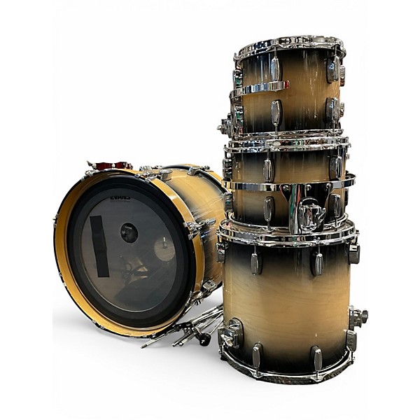 Used Barton Drums 4 Piece Landrum Series Black Burst Drum Kit